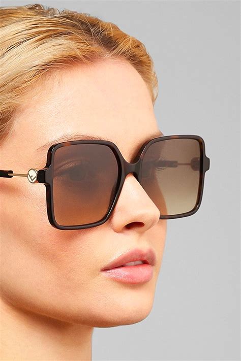 fendi brown gradient square sunglasses|Fendi oversized sunglasses.